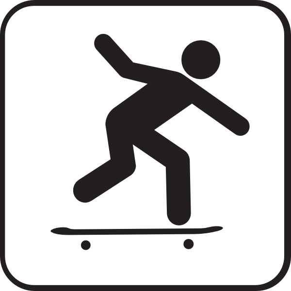Longboard Black And White Clipart