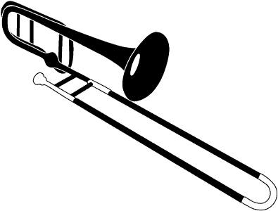 Trombone Black And White Clipart