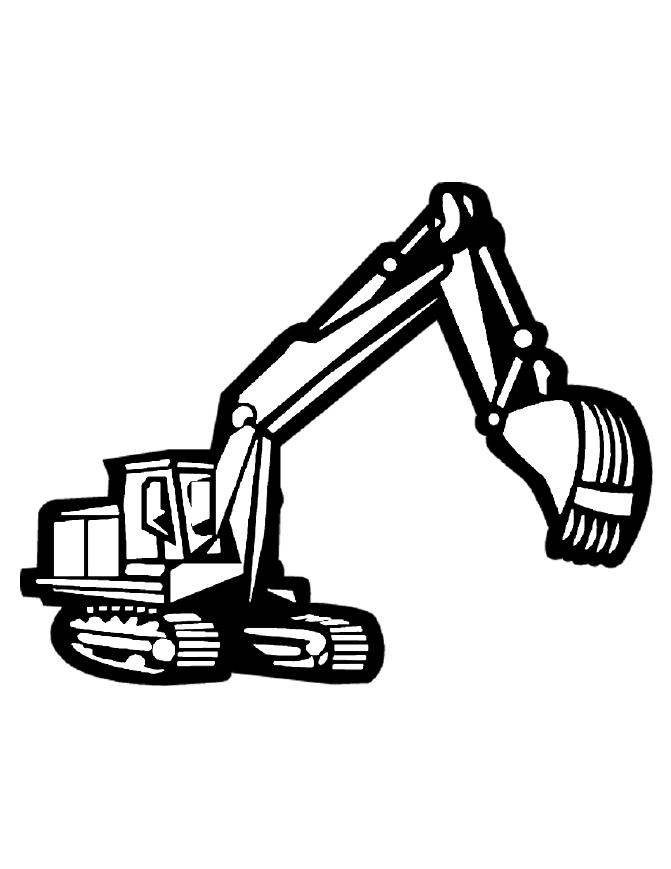 Backhoe Loader Black And White Clipart