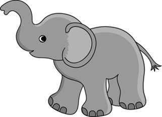 Baby elephant cartoon clipart
