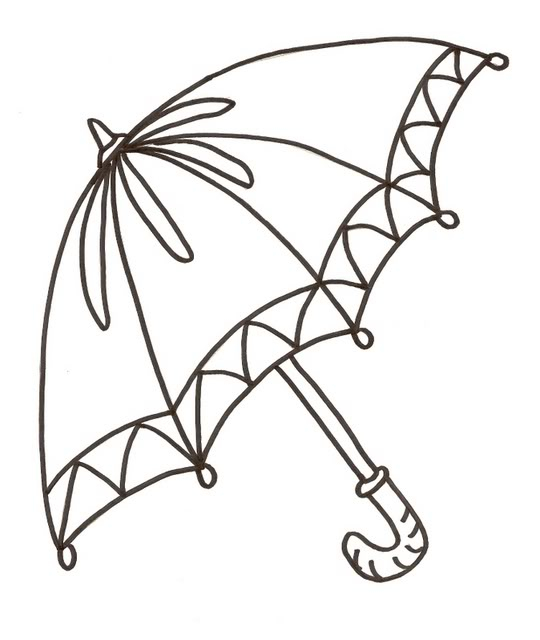 umbrella pictures to color free printable umbrella with raindrops ...