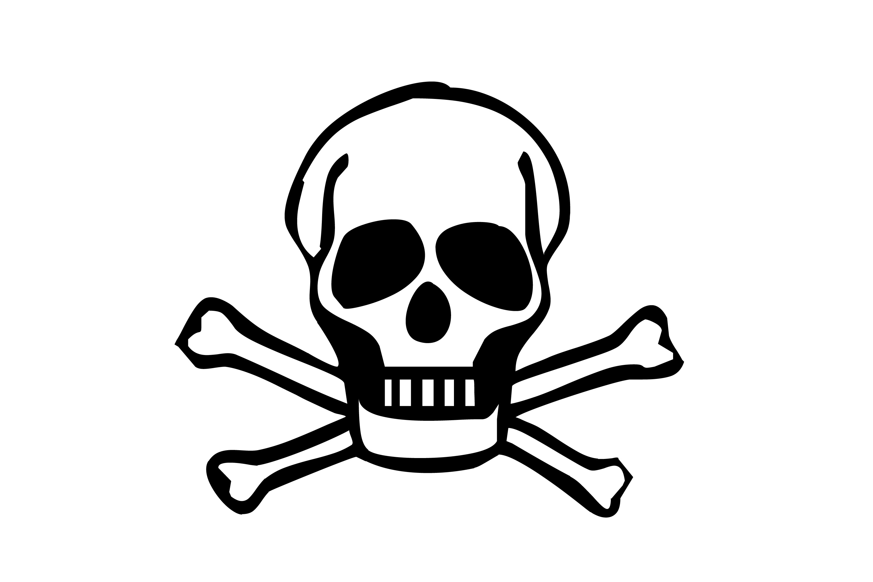 Skull and cross bones clip art
