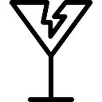 Broken glass of fragile logistics content outlined sign Icons ...