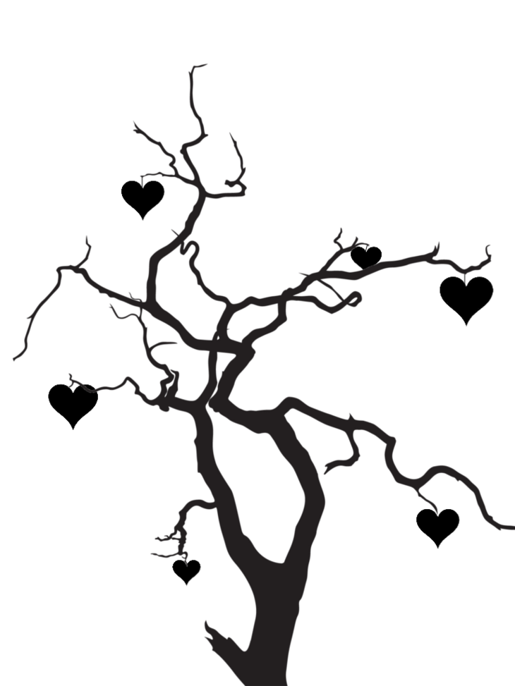 Tree W/Hearts Silhouette Clipart - Free to use Clip Art Resource