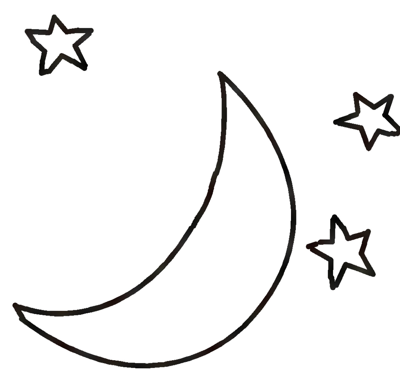 Crescent moon and star clipart