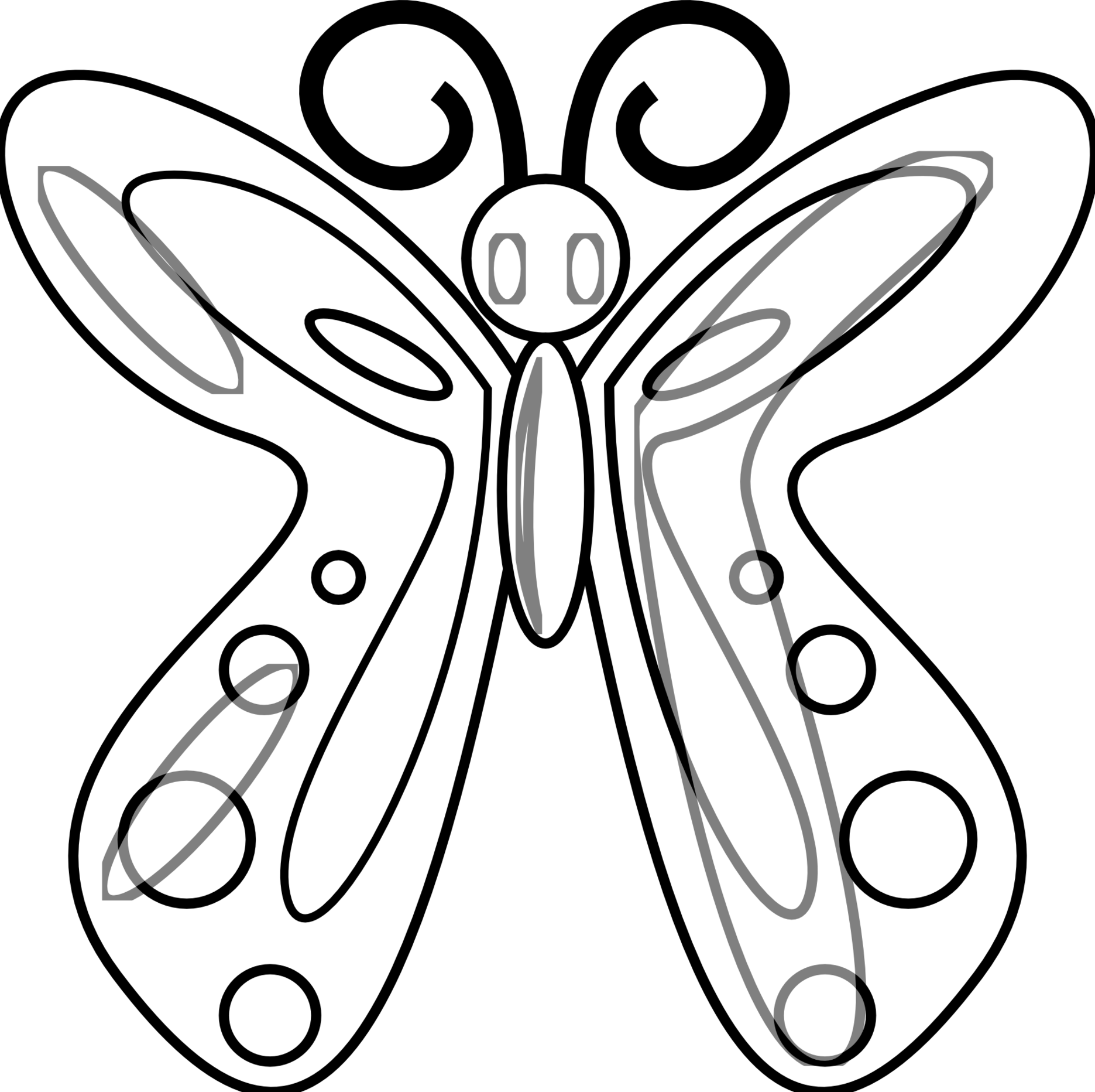 Butterfly Line Drawing Clipart - Free to use Clip Art Resource