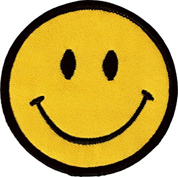 Amazon.com: 1 X Smiley Happy / Smile Face Logo Badge Iron on ...