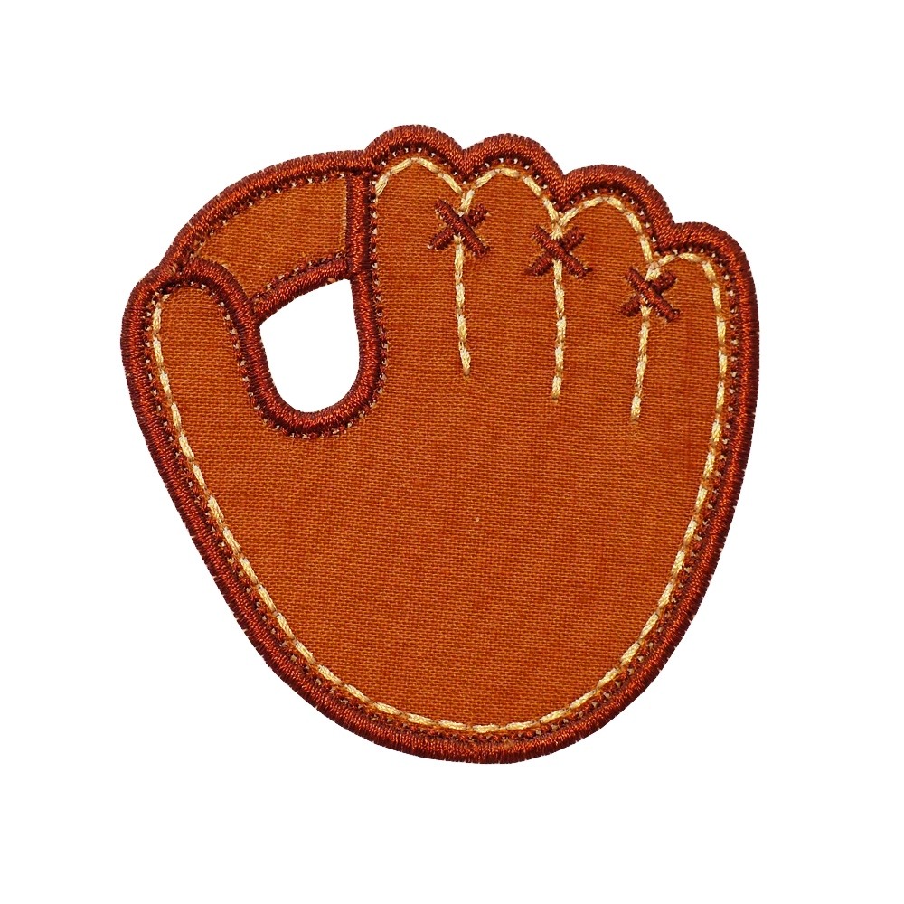 Baseball Glove machine embroidery applique design pattern in 4 sizes.