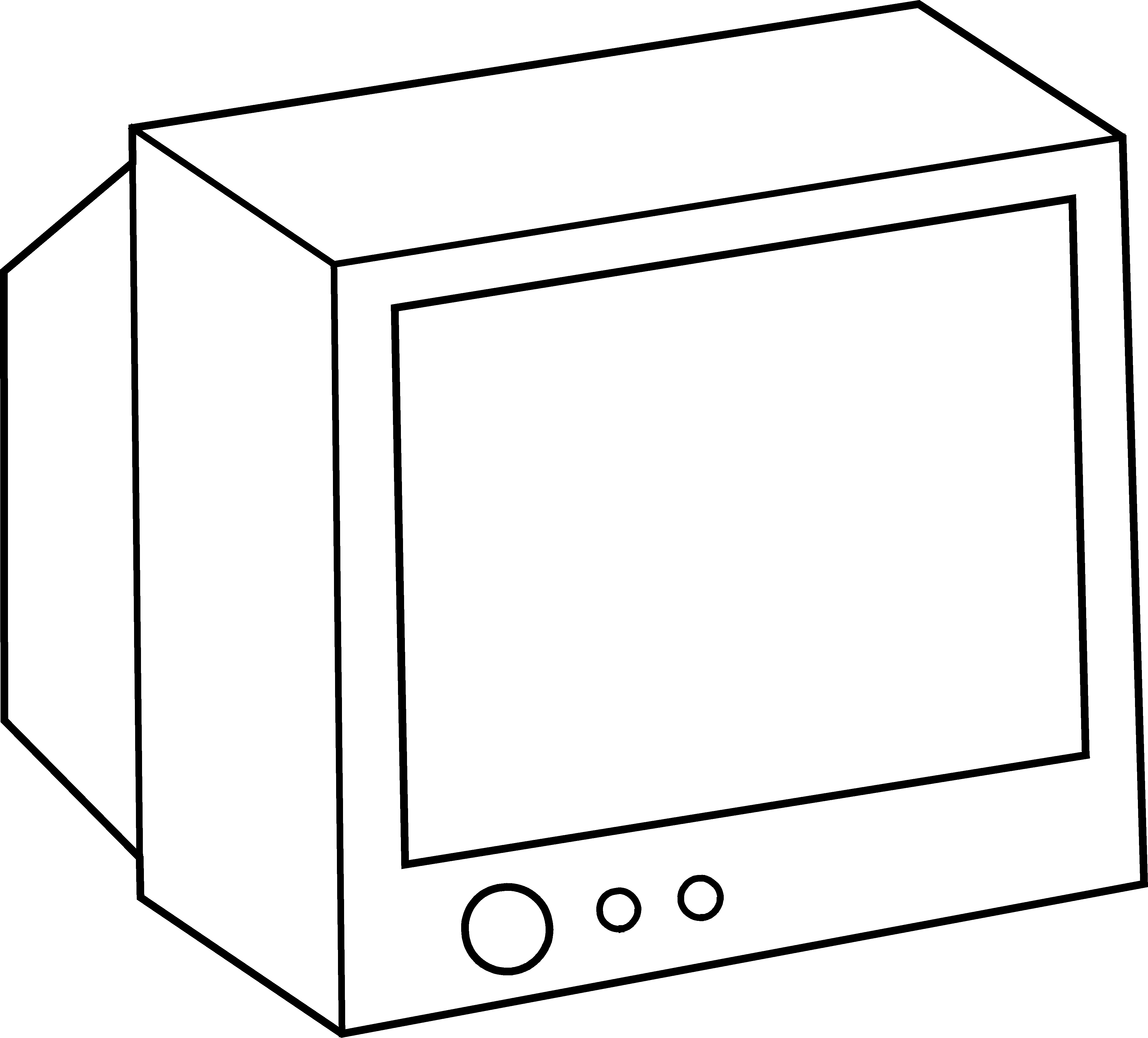Tv clipart black and white