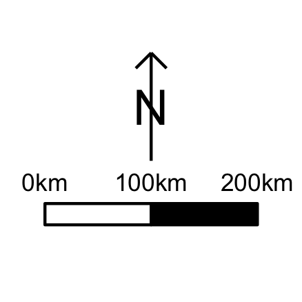 Scale bar and North arrow on a ggplot2 map using R – Ewen Gallic