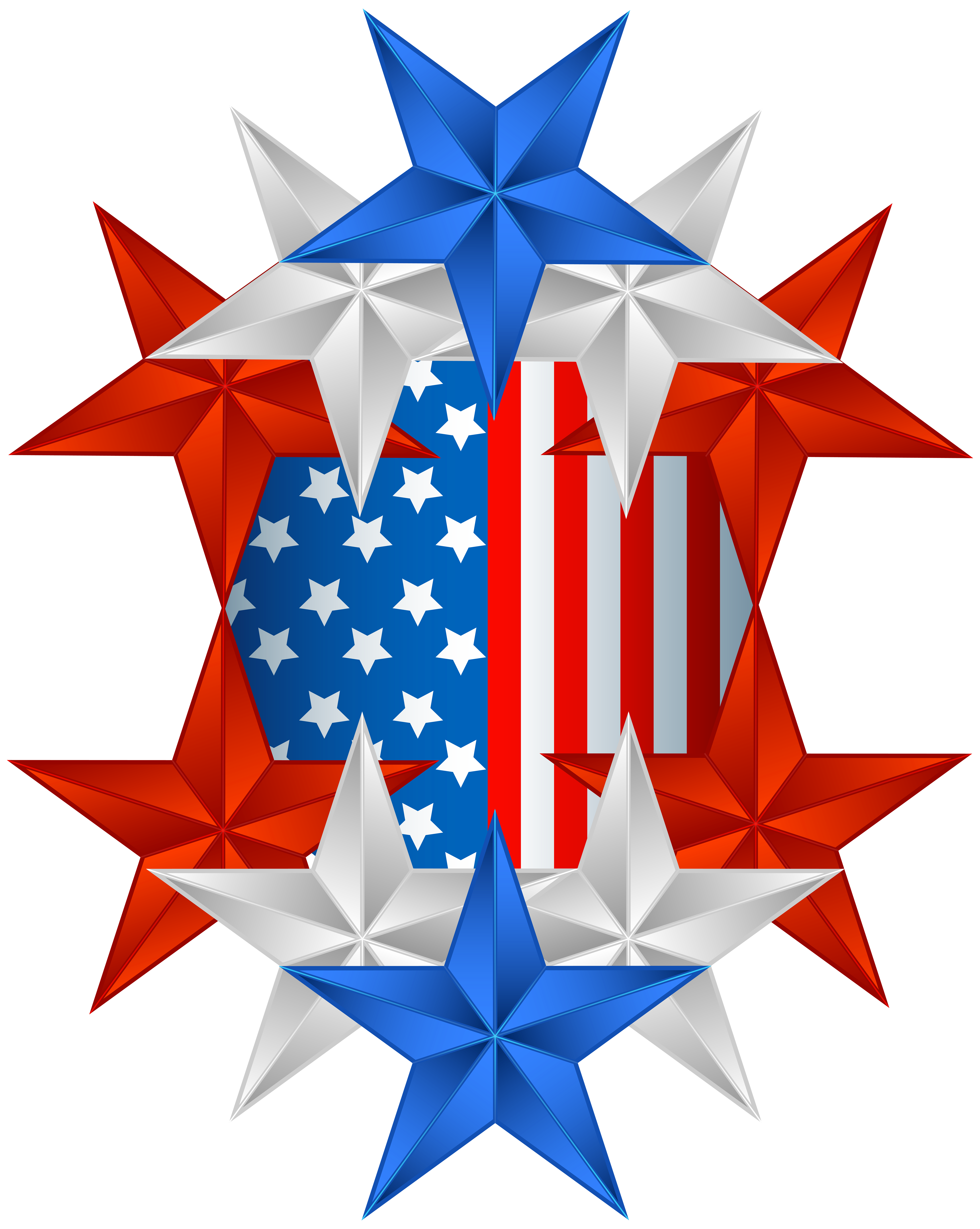 American Flag Decor PNG Clip Art Image