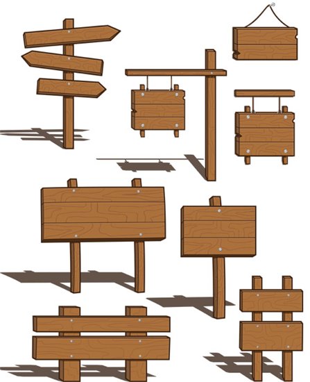 Wooden Blank Sign Board and Navigation Vector Graphic ~ Template ...