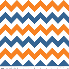 Medium Chevron Print - Orange and Blue