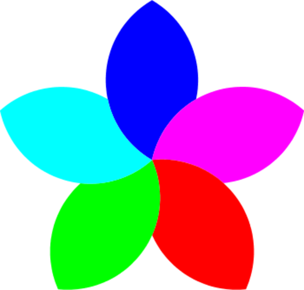 5 petal flower clipart