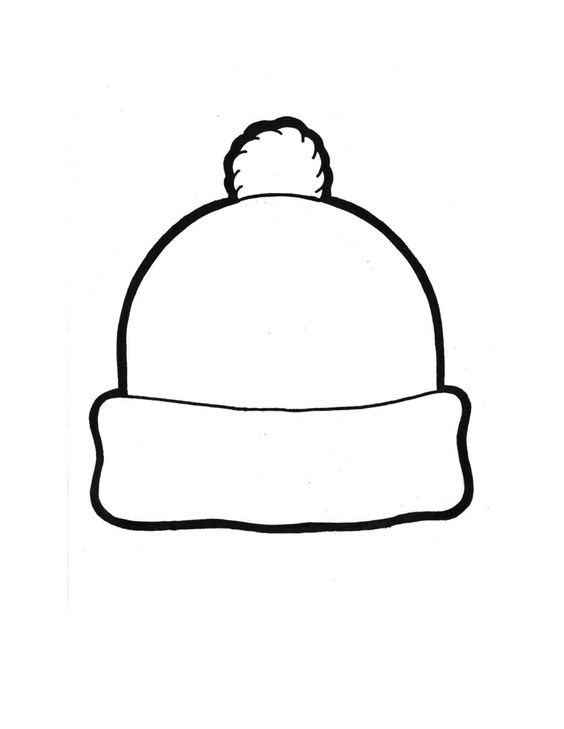 stocking cap coloring page hat template winter hats and templates ...