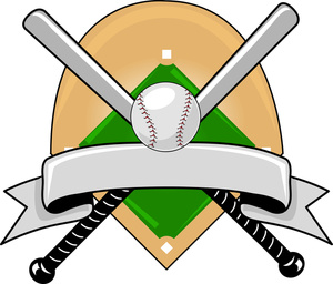 Baseball bat and ball clipart