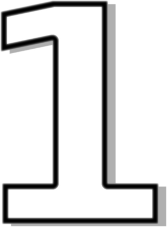 White number one clipart