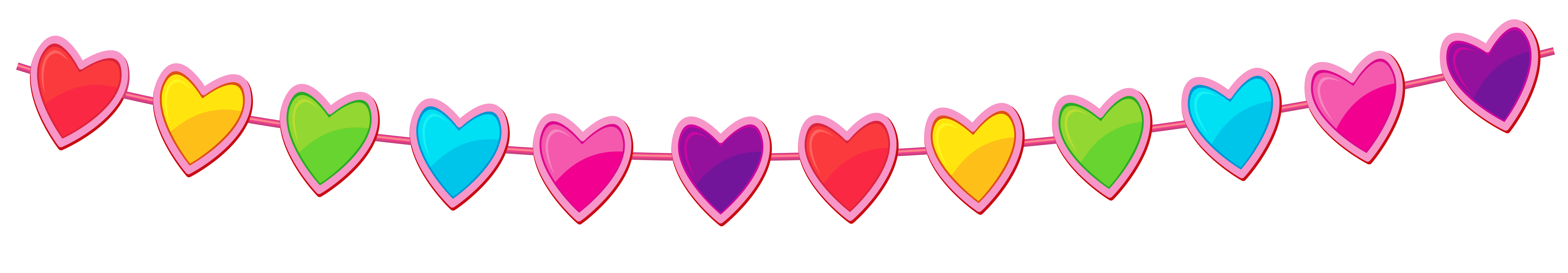 Transparent Heart Streamer PNG Clipart