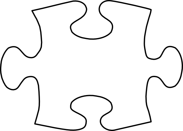Jigsaw White Puzzle Piece Large Clip Art - vector ...