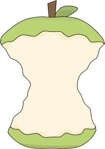 Green Apple Core Clip Art - Green Apple Core Image