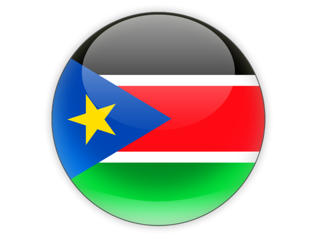 Round icon. Illustration of flag of South Sudan