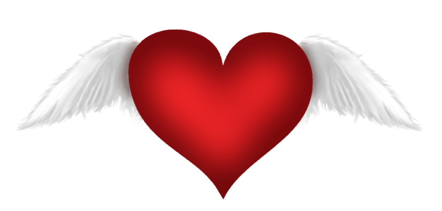 Red Heart with Wings Transparent Clipart