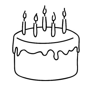 Clipart Black And White 50th Birthday Cake With Candles ...