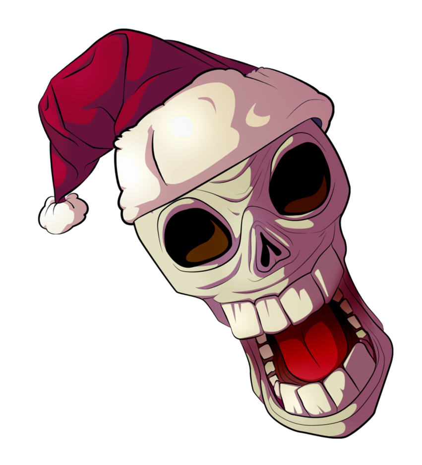 Cartoon Skull in a Santa Hat by eballen