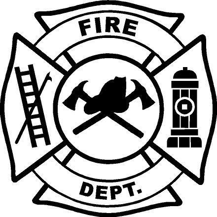 Fire department logo clipart black background