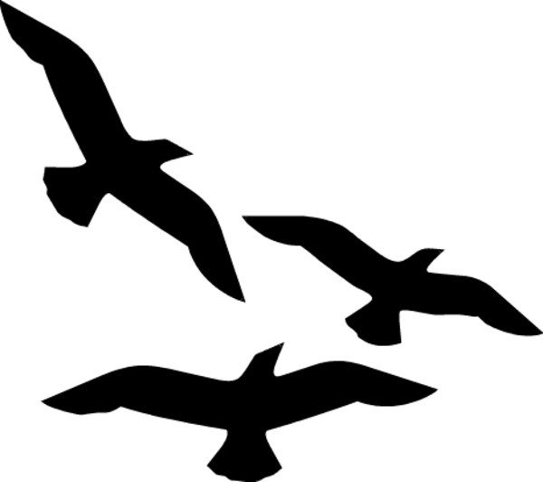 Birds Flying Silhouette Clip Art Image - Litle Pups