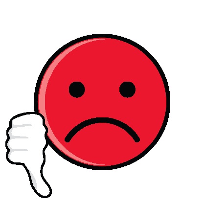 Sad face thumbs down clipart