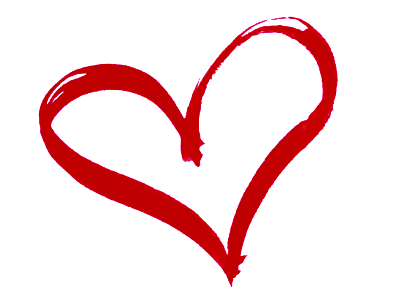 Pink simple heart outline clipart