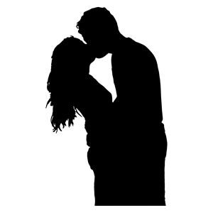 Kissing Couple Silhouette clipart, cliparts of Kissing Couple ...