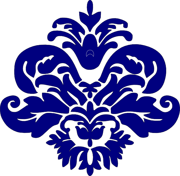 Navy Blue Damask Clip Art - vector clip art online ...