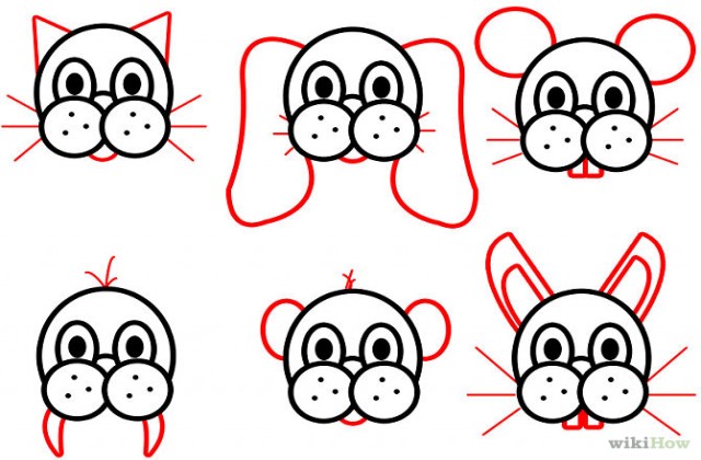Tag For Cartoon animals that are easy to draw - Litle Pups