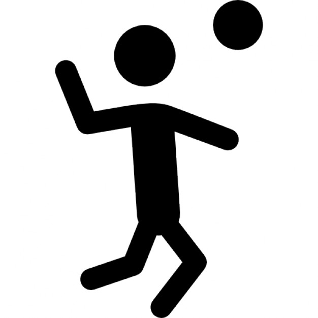 Volleyball player silhouette hitting ball Icons | Free Download
