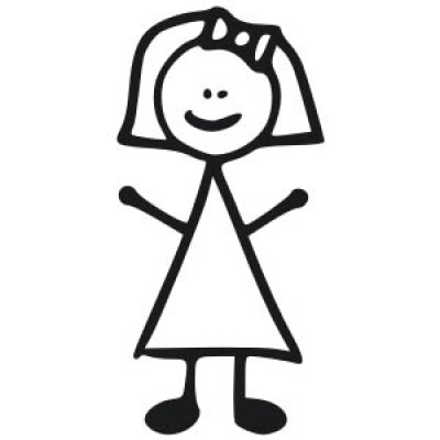 Girl Stick Figure Family Vinyl Decal Sticker 43