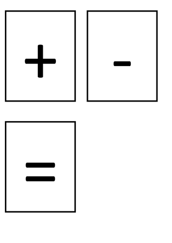 Addition,Subtraction, Equal symbol and vocab cards by Salmah Akram ...