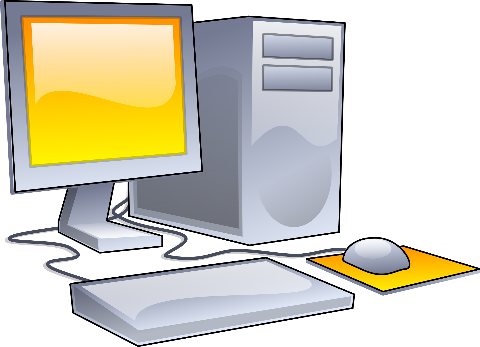 File:Desktop computer clipart - Yellow theme.svg