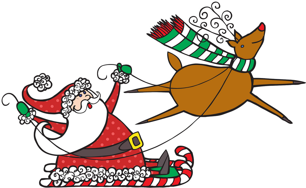 Santa And Reindeer Images