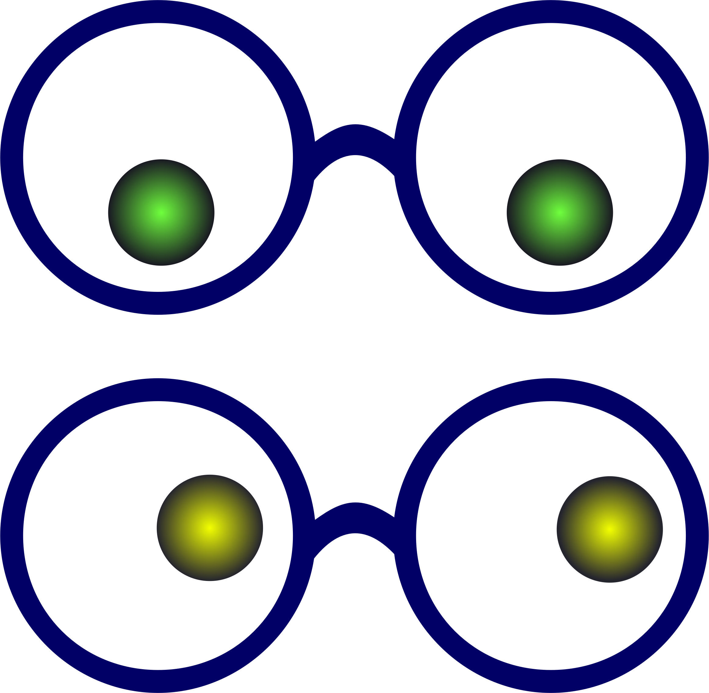 Clipart - Simple eyes with glasses