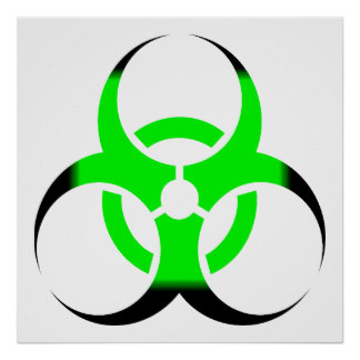 Blue Biohazard Symbol Posters | Zazzle