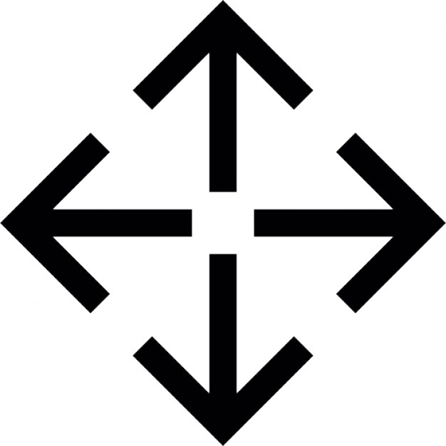 Arrows group pointing four directions, IOS 7 interface symbol ...