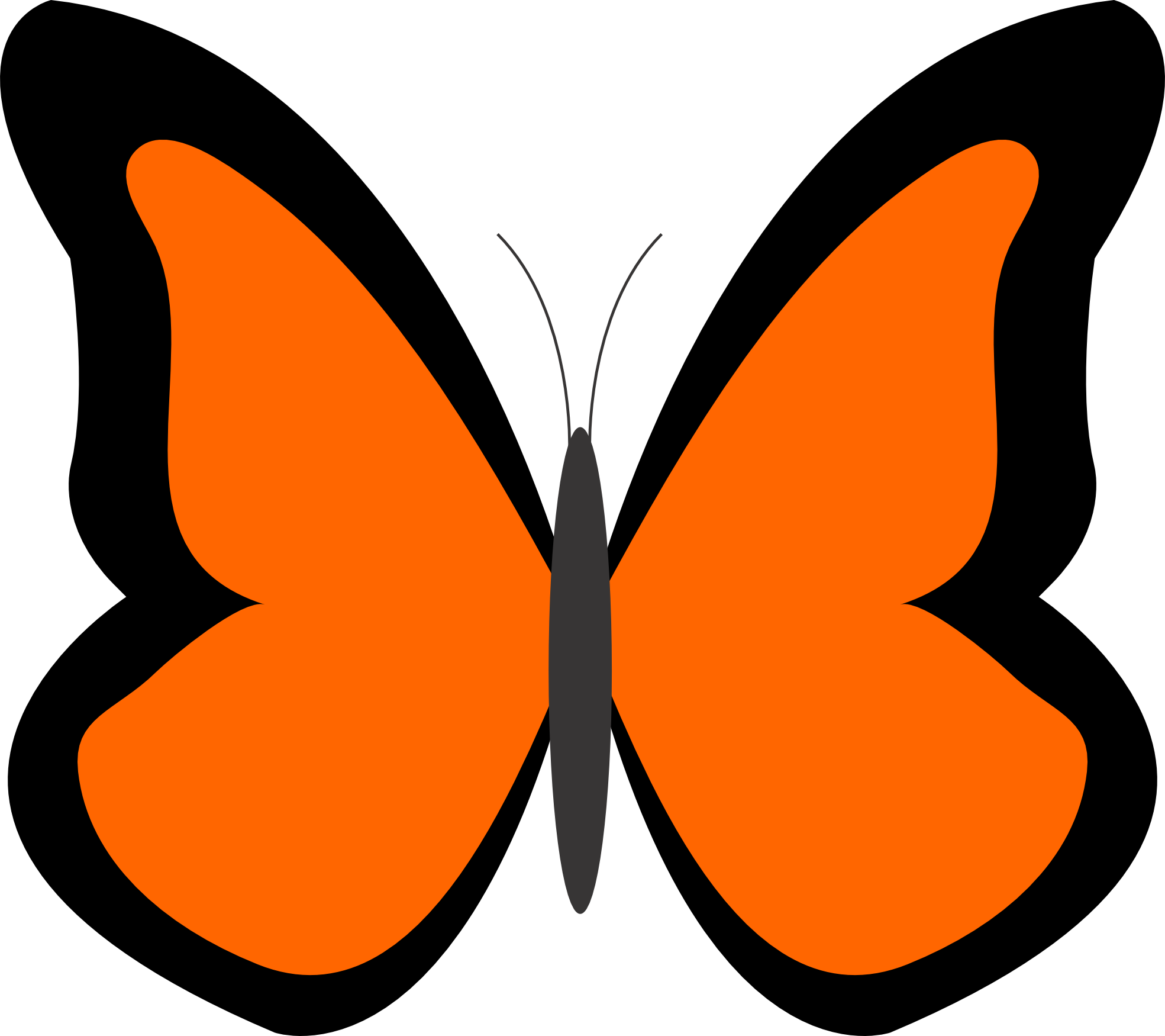 Orange and black butterfly clipart
