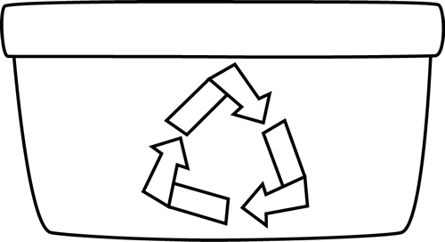 Black And White Recycle Bin Clip Art Image Black And White Outline ...