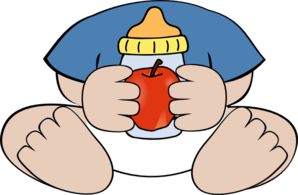 Baby With Apple Juice Clip Art - vector clip art ...