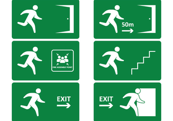 Emergency Exit Signs Free Vector Download 329435 | CannyPic