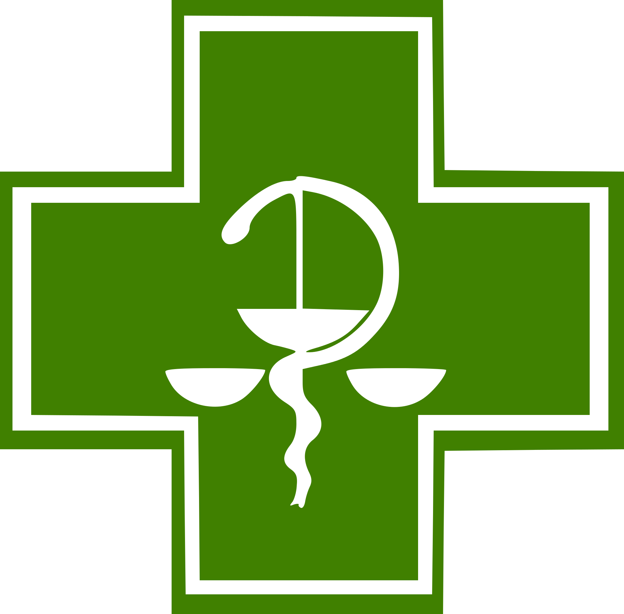 File:Green Pharmacy Cross w Bowl of Hygieia.svg