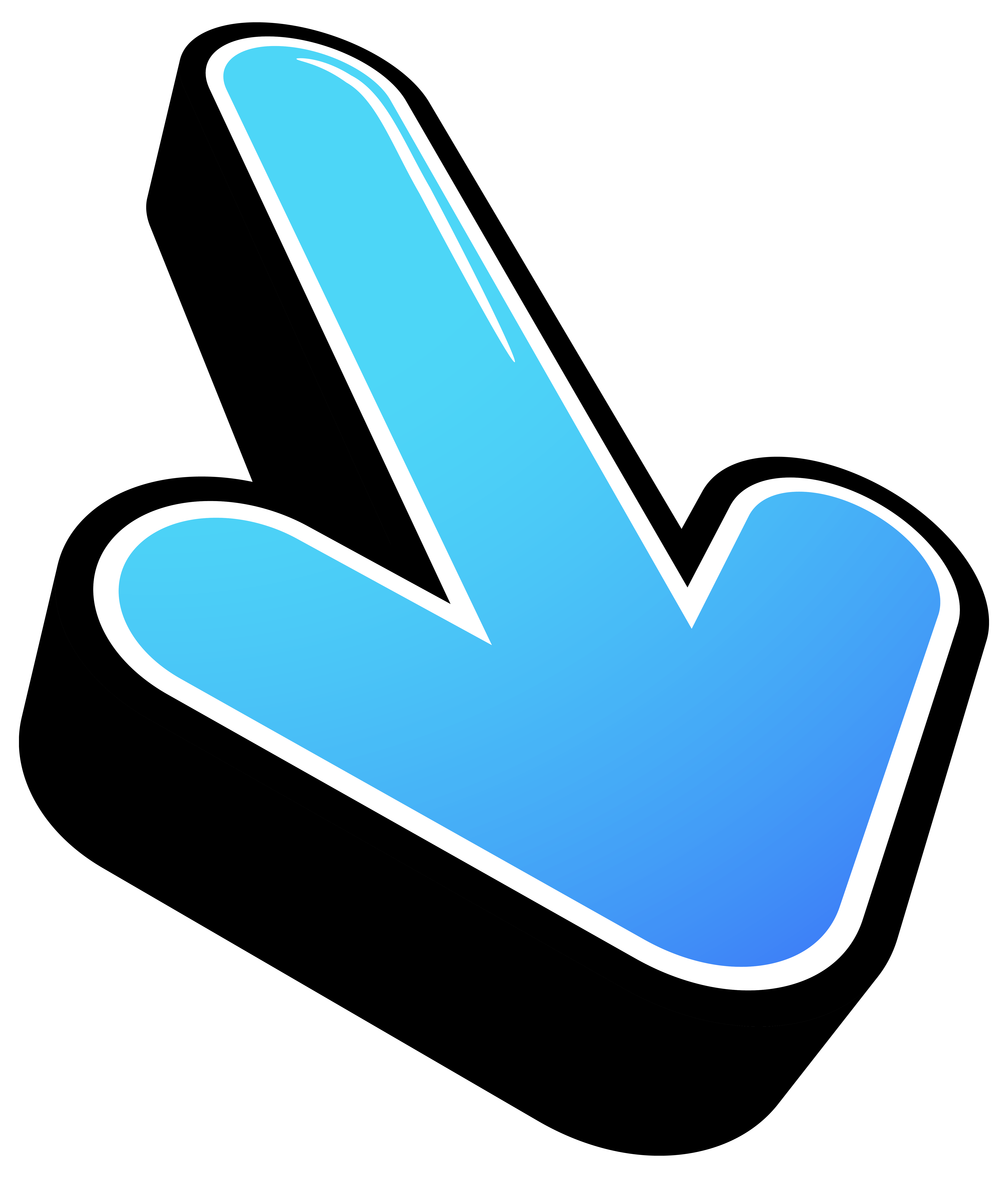 3D Arrow Blue Transparent PNG Clip Art Image