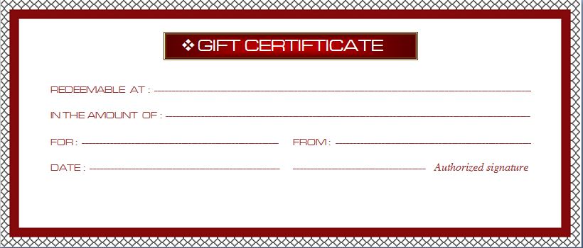 Business Gift Certificate Template | Word & Excel Templates